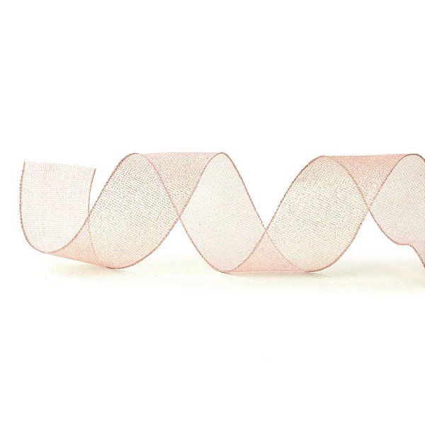Fita Decorativa Aramada - Vazada Rose Gold - 6,3x914cm   - 1 unidade - Cromus - Rizzo