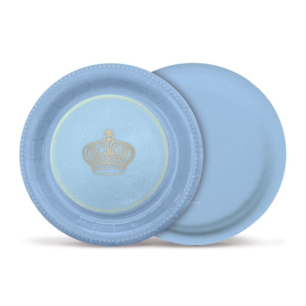 Prato Festa Reinado do Príncipe Coroa - 18Cm - 8 unidades - Cromus - Rizzo Festas