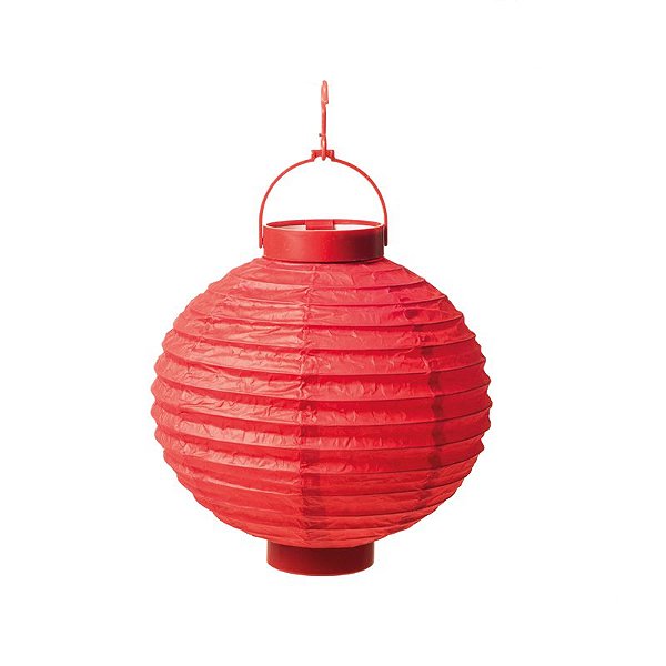 Lanterna de Papel Luminosa com Apoio Vermelha 20cm - 01 unidade - Cromus - Rizzo Festas