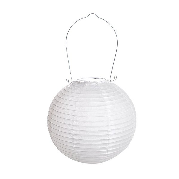 Lanterna de Papel Luminosa Branca 20cm - 01 unidade - Cromus - Rizzo Festas