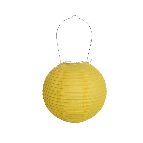 Lanterna de Papel Luminosa Amarela 20cm - 01 unidade - Cromus - Rizzo Festas