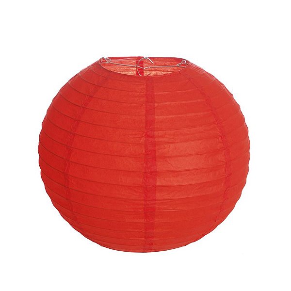 Lanterna de Papel Luminosa Vermelha 20cm - 01 unidade - Cromus - Rizzo Festas