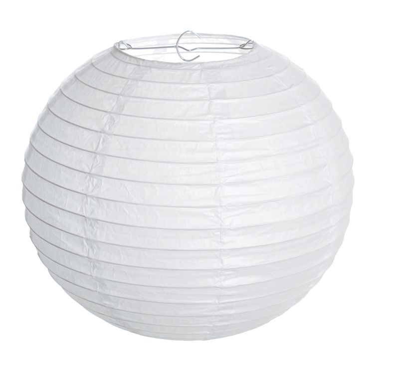 Lanterna de Papel Branco 35cm - 01 unidade - Cromus - Rizzo Festas