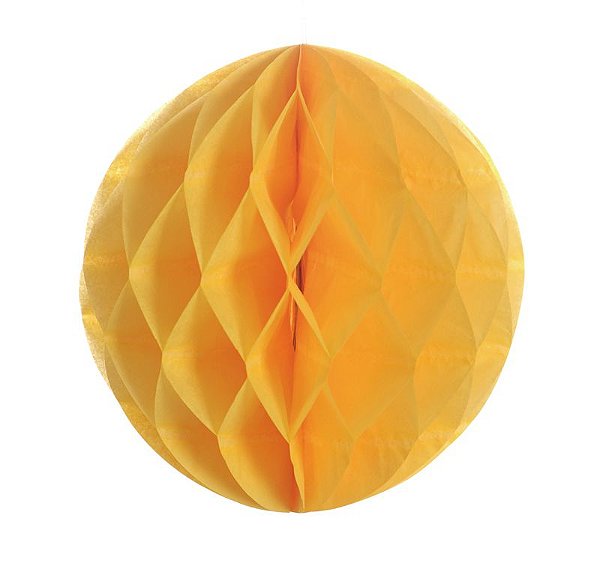 Globo de Papel Colméia Amarelo 08cm - 03 unidades - Cromus - Rizzo Festas