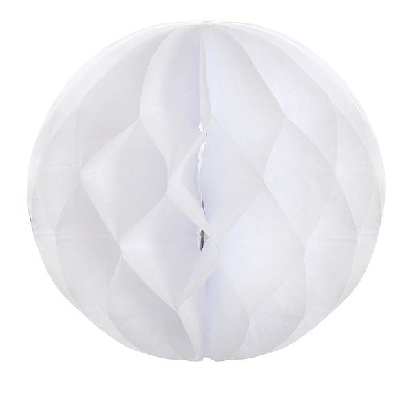 Globo de Papel Colméia Branco 30cm - 01 unidade - Cromus - Rizzo Festas