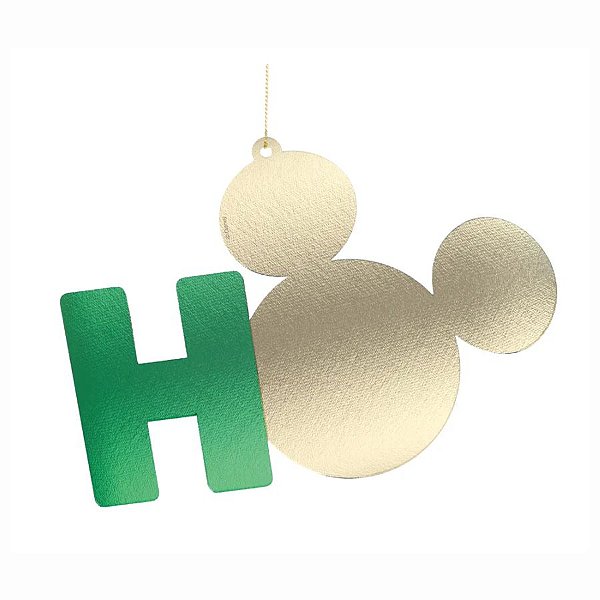 Enfeite Para Pendurar De Natal - Pingente Mickey Verde e Ouro - 14,5cm - Disney Original - 1 unidade - Cromus - Rizzo