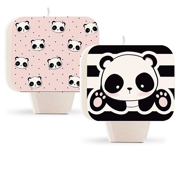 Vela Dupla Face Festa Panda - Cromus - Rizzo Festas