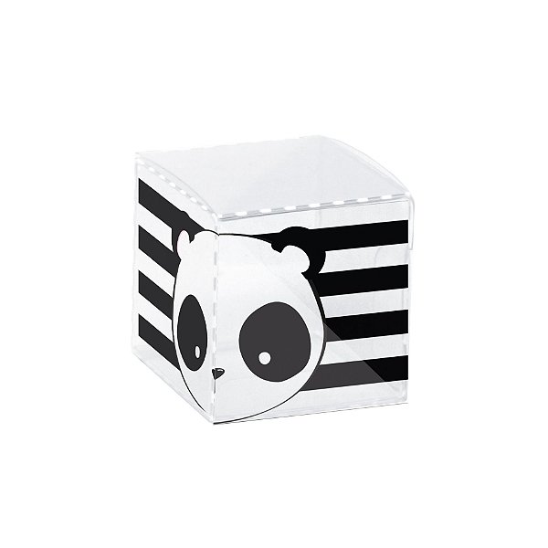 Caixinha de Acetato para Lembrancinha Clean Festa Panda - 10 unidades - Cromus - Rizzo Festas