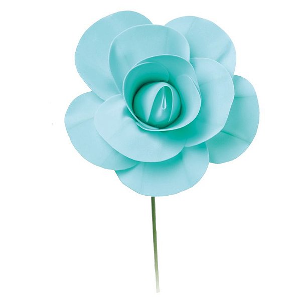 Flor Decorativa Turquesa 15cm - 01 unidade - Cromus - Rizzo Festas