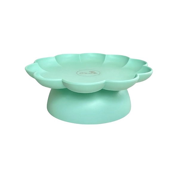 Bandeja  Flower Com Pé - 180mm - Verde Claro Fosco - 1 unidade - Só Boleiras - Rizzo