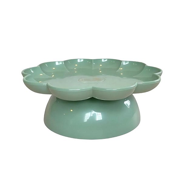 Bandeja Flower Com Pé - 180mm - Verde Menta - 1 unidade - Só Boleiras - Rizzo