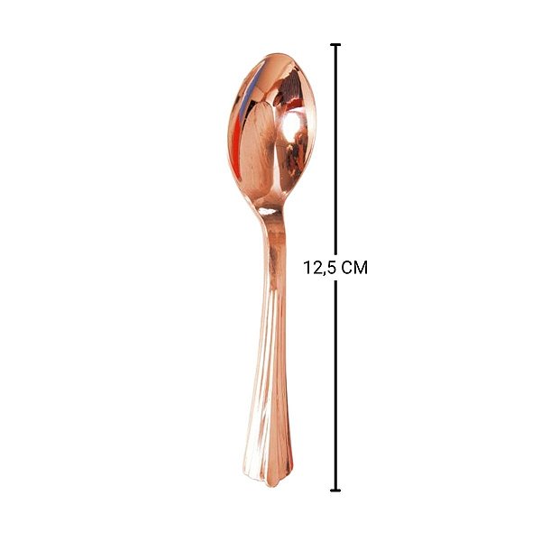 Colher de Sobremesa Bronze 12,5cm - 12 unidades - Descartáveis de Luxo - Cromus - Rizzo Festas