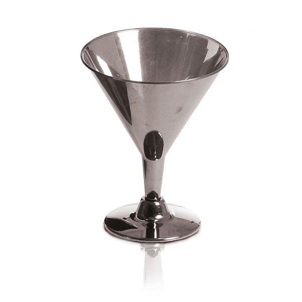 Taça de Martini Prata 190ml - 06 unidades - Descartáveis de Luxo - Cromus - Rizzo Festas
