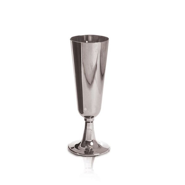 Taça de Champagne Prata P 120ml - 06 unidades - Descartáveis de Luxo - Cromus - Rizzo Festas