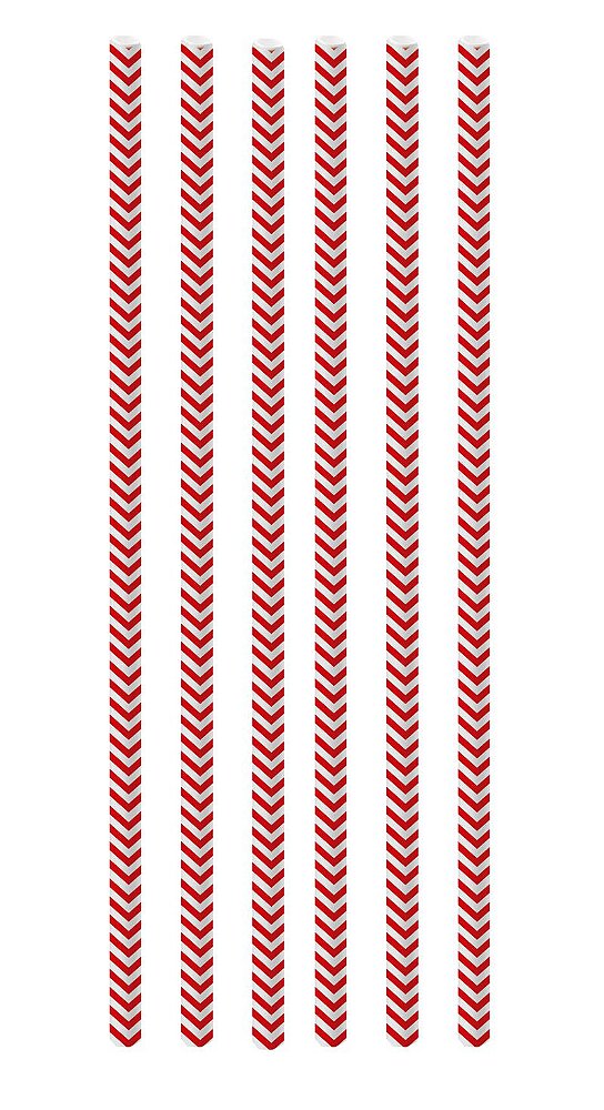 Canudo de Papel Missoni Vermelho - 20 unidades - Cromus - Rizzo Festas