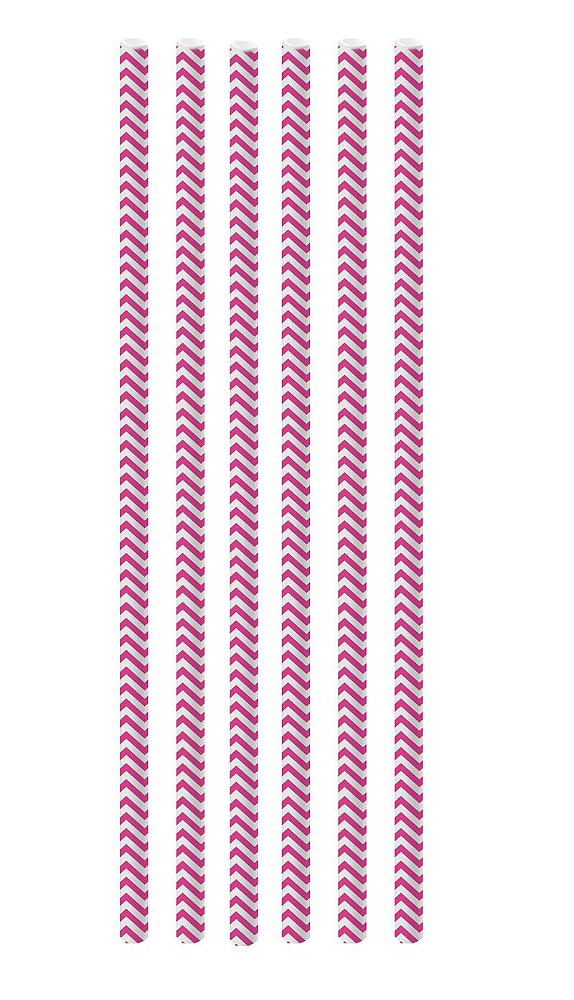 Canudo de Papel Missoni Pink - 20 unidades - Cromus - Rizzo Festas