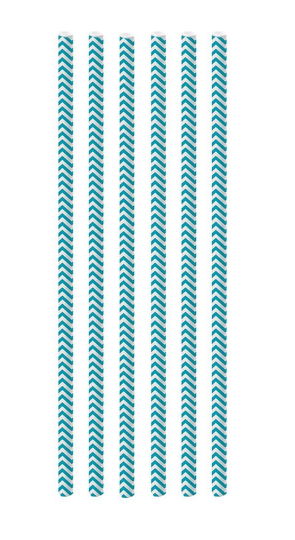 Canudo de Papel Missoni Azul Turquesa - 20 unidades - Cromus - Rizzo Festas