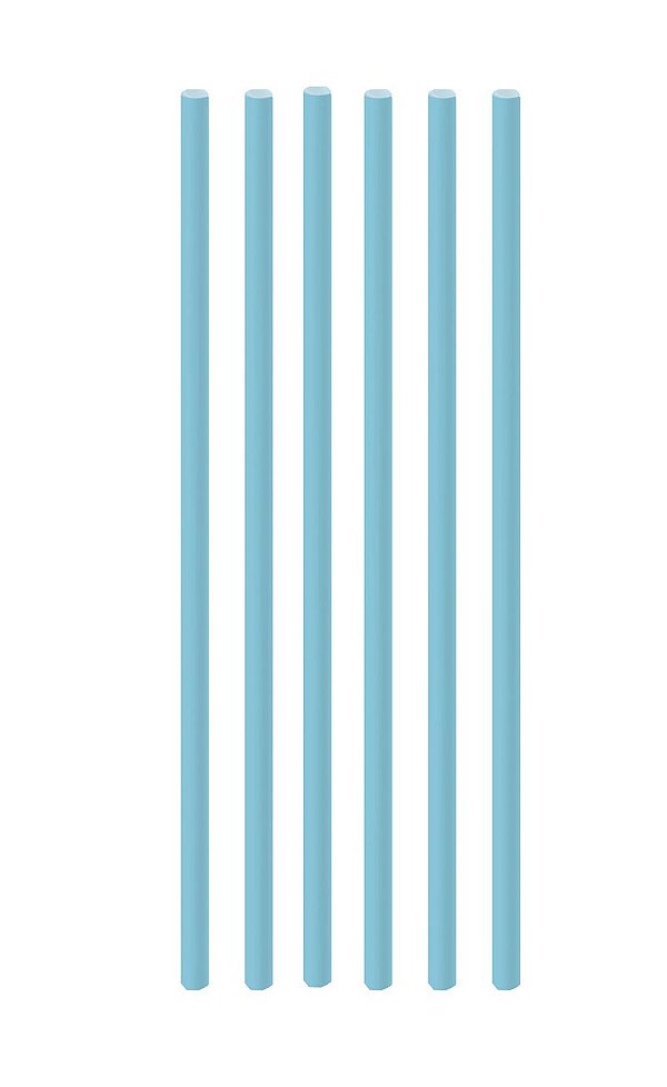 Canudo de Papel Liso Azul Claro - 20 unidades - Cromus - Rizzo Festas