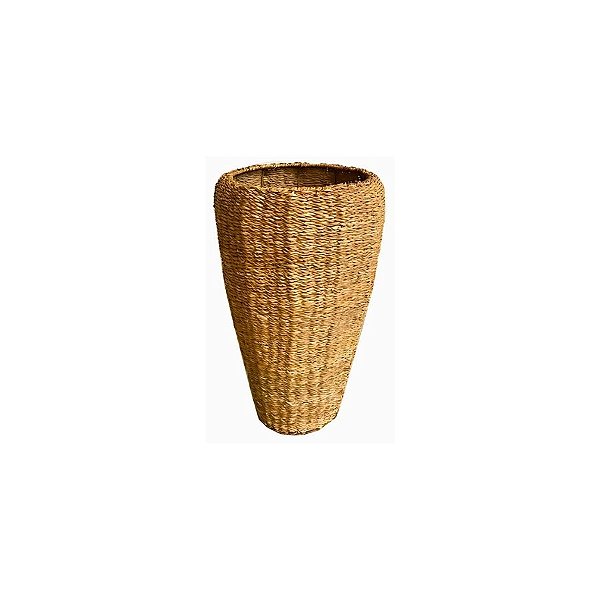Vaso Decorativo Fibra Aruana De Seagrass - 22x22x40cm - 1 unidade - Rizzo