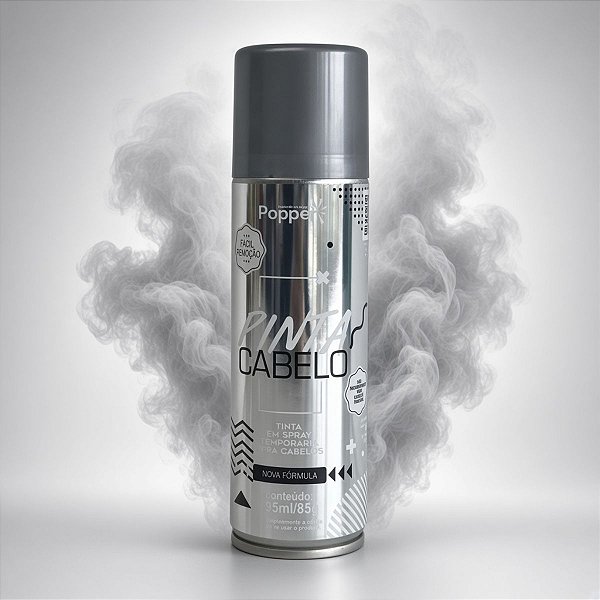 Tinta Temporária Spray para Cabelo - Prata - 150ml/85g - 1 unidade - Popper - Rizzo