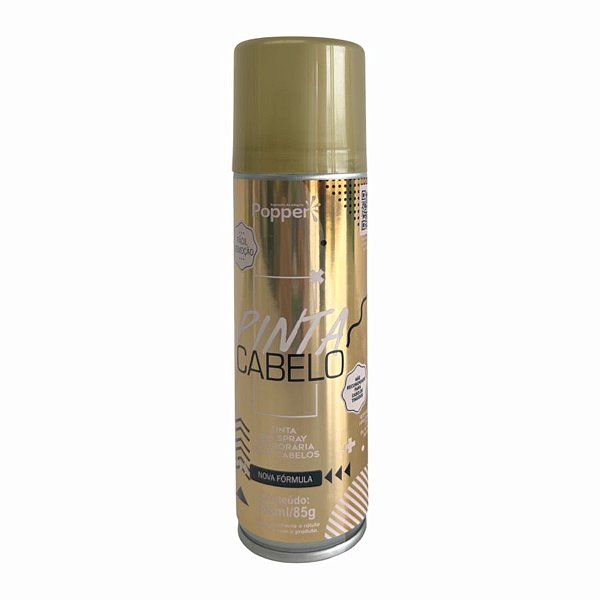 Tinta Temporária Spray para Cabelo - Dourado - 150ml/85g - 1 unidade - Popper - Rizzo