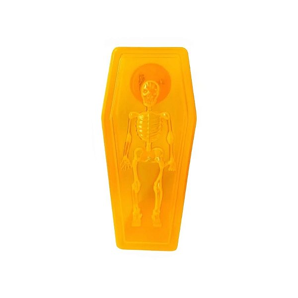 Decoração de Halloween - Caixão Com Led  - Laranja - 18x8cm - 1 unidade - Rizzo
