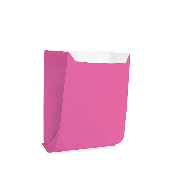 Saquinho de Papel para Mini Pizza e Hambúrguer - Liso Pink - 50 unidades - Cromus - Rizzo Festas