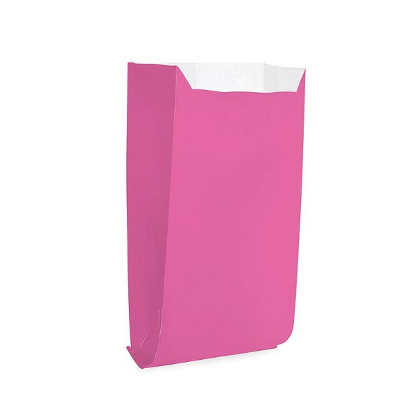 Saquinho de Papel para Pipoca - Liso Pink - 50 unidades - Cromus - Rizzo Festas