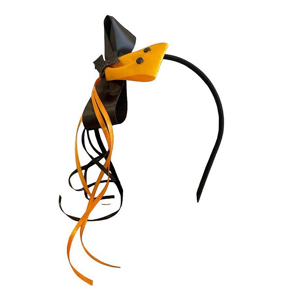 Tiara Halloween com Morcego - Amarelo e Preto - 1 unidade - Rizzo