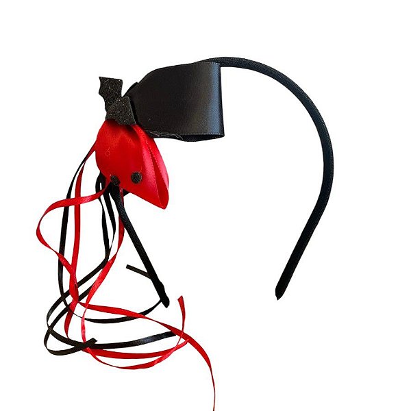 Tiara Halloween com Morcego - Vermelho e Preto - 1 unidade - Rizzo