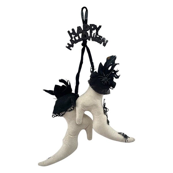 Enfeite Decorativo Hallowenn - Sapato de Bruxa Branco - 42cm - 1 unidade - Rizzo