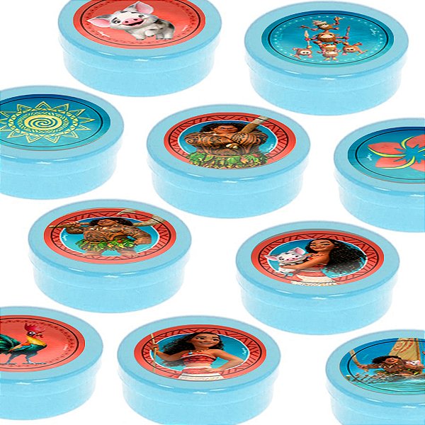 Latinha Lembrancinha Azul Claro - Festa Moana - 8 cm - 20 unidades - Rizzo