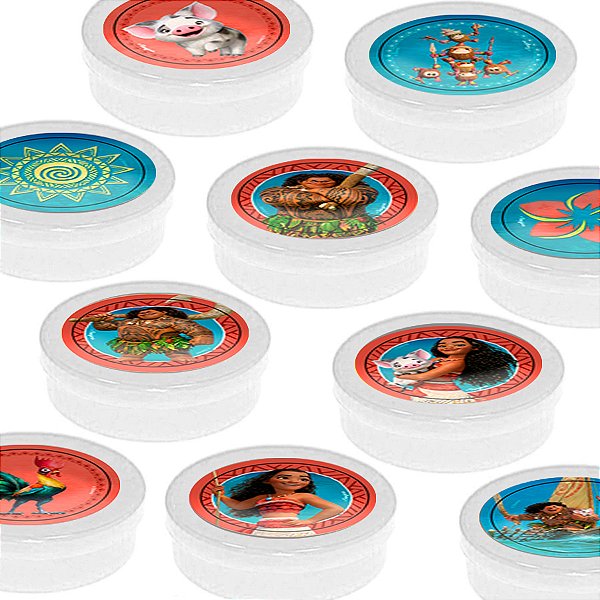 Latinha Lembrancinha Branco - Festa Moana - 8 cm - 20 unidades - Rizzo