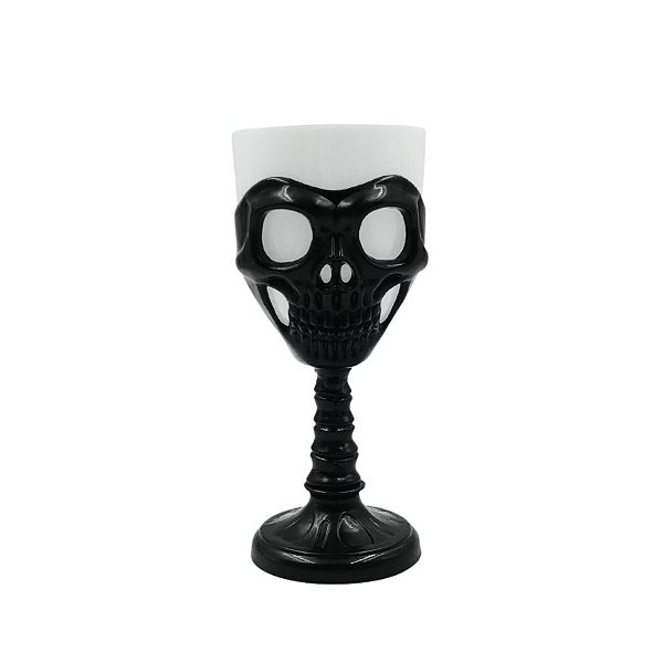 Taça Halloween - Branco e Preto - Caveira - 250ml - 1 unidade - Rizzo
