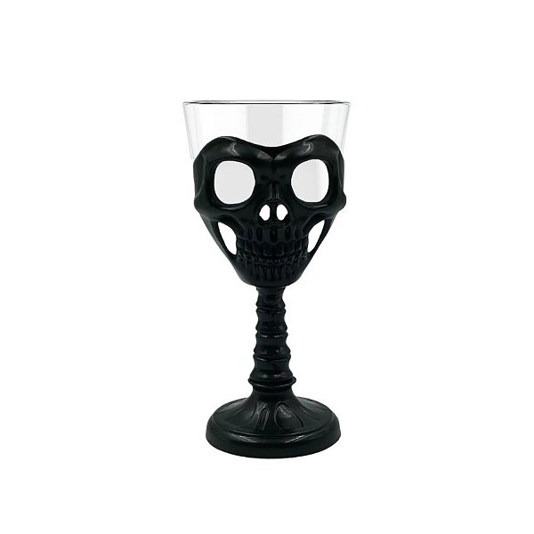 Taça Halloween - Preto com Transparente - Caveira - 250ml - 1 unidade - Rizzo