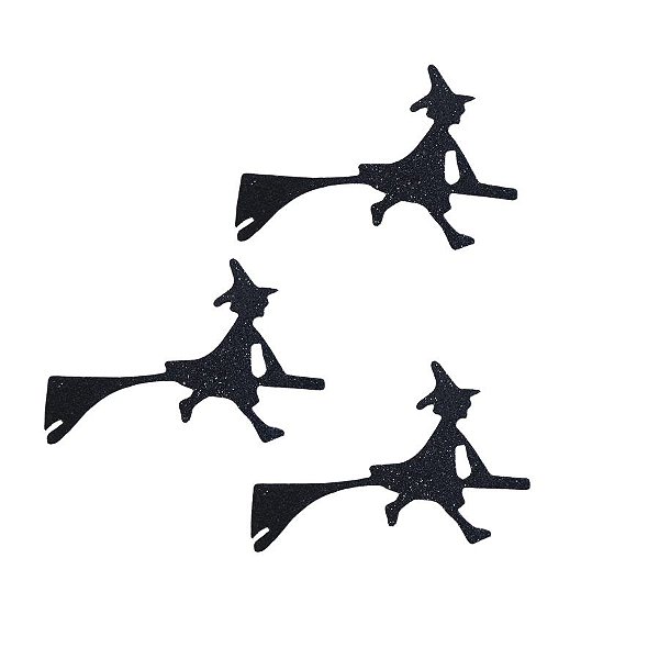 Enfeite Decorativo Halloween - Bruxa Voando - 10cm - 3 unidades - Rizzo