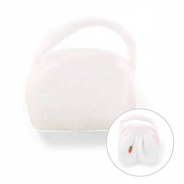 Bolsa Pelúcia Orelha de Coelho - Branco - 16cm - 1 unidade - Cromus - Rizzo