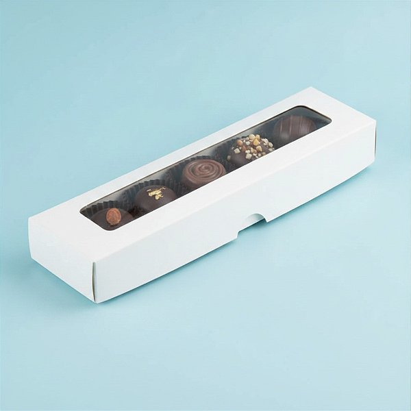 Caixa com Visor S00 (4cm x 15,5cm x 2cm) Branca - 10 unidades - Assk - Rizzo Embalagens