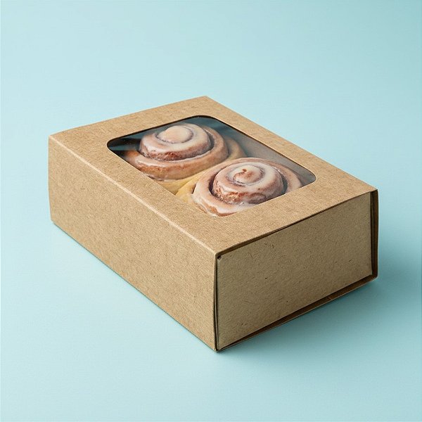 Caixa Gaveta com Visor Nº2 (8cm x 12cm x 4cm) Kraft - 10 unidades - Assk - Rizzo Embalagens
