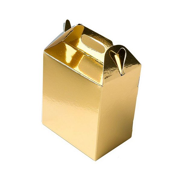 Caixa Sacolinha S11 (15,9cm x 17cm x 10,2cm) Ouro 10 unidades Assk Rizzo Embalagens