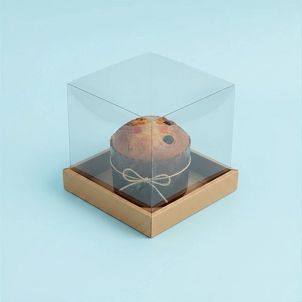 Caixa para Panetone 100g (10cm x 10cm x 10cm) Kraft - 10 unidades - Assk - Rizzo