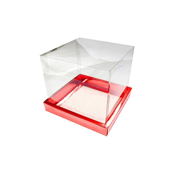 Caixa para Panetone 100g (10cm x 10cm x 10cm) Vermelha 10 unidades Assk Rizzo Embalagens