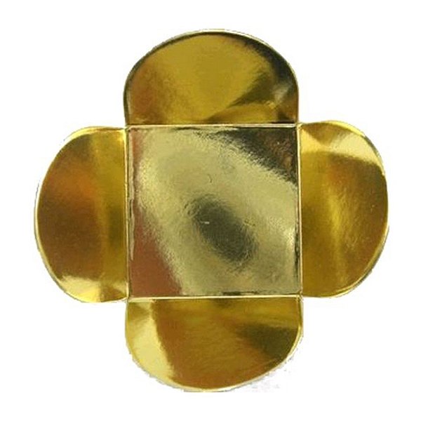 Forminha para Doces 4 Pétalas (3,5cm x 3,5cm x 2,5cm) Dourada 50 unidades Assk Rizzo Embalagens