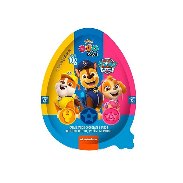 Ovo Toys Surpresa Patrulha Canina - Creme Napolitano e Supresa Sortida - 10g - 1 unidade - Rizzo