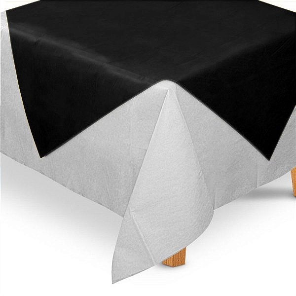 Toalha de Mesa Quadrada Cobre Mancha em TNT (70cm x 70xm) Preta 5 unidades - Best Fest - Rizzo Embalagens