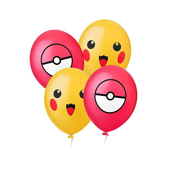 Balão de Festa Decorado 11" 27cm - Pokemon Sortido - 25 unidades - Happy Day - Rizzo