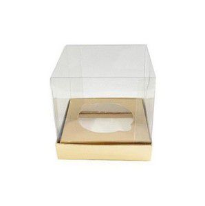Caixa Mini Bolo PP (4cm x 4cm x 4cm) Dourada 10 unidades Assk Rizzo Embalagens