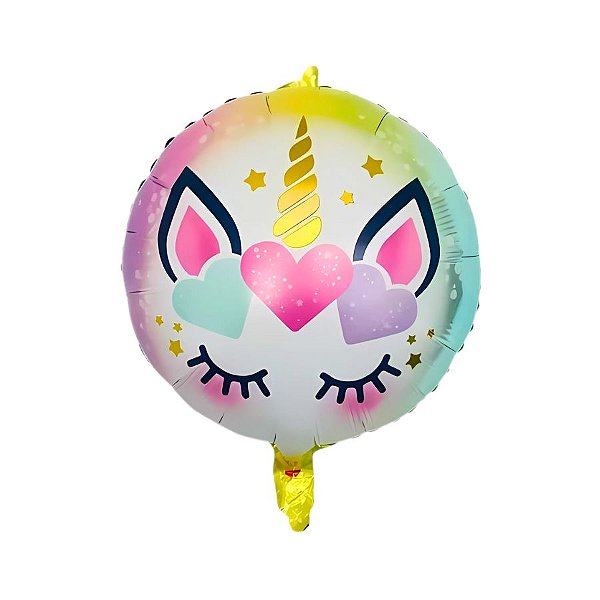 Balão de Festa Metalizado 18'' 46cm - Unicórnio Magico - 1 unidade - Rizzo