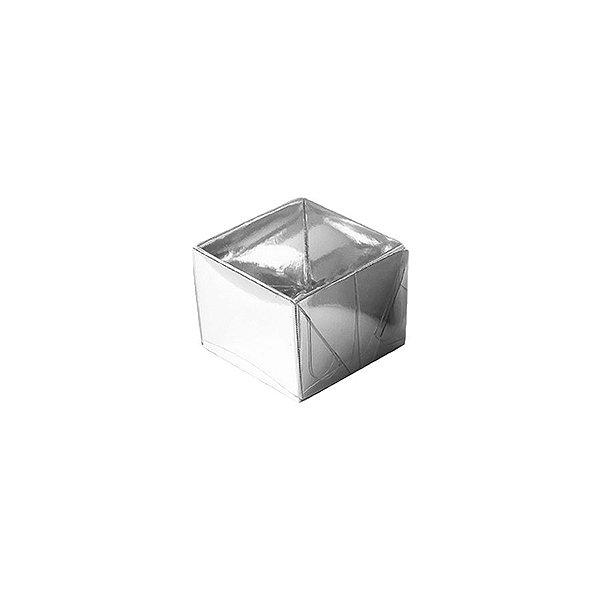 Caixa 1 Doce com Tampa Transparente Nº 10 (4,5cm x 4,5cm x 3,5cm) Prata 10 unidades Assk Rizzo Embalagens