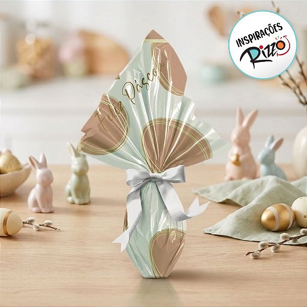 Saco Express 35x35cm para Ovos de 250g a 350g - Tonal Terracota Suave - 5 unidades - Cromus - Rizzo